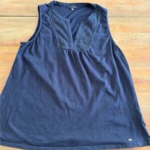 Tommy Hilfiger Navy Tank Top with Lace Detail
